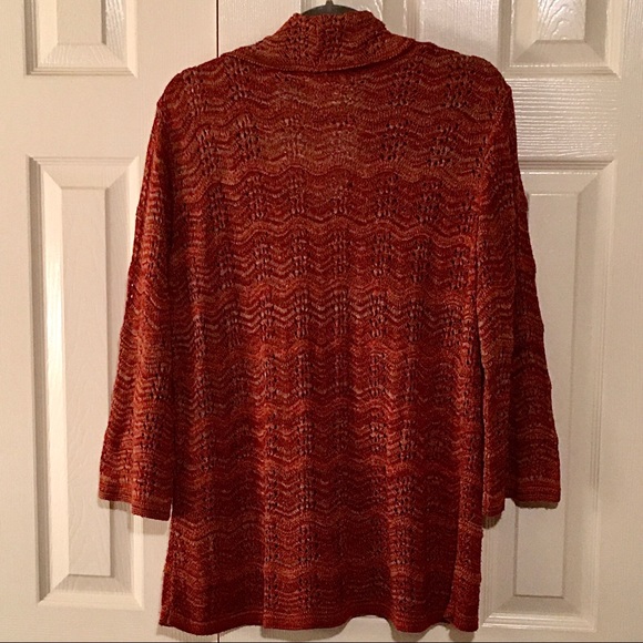 COLDWATER CREEK Open-Weave Lightweight Cowl-Neck Sweater—SIZE L - Picture 2 of 7